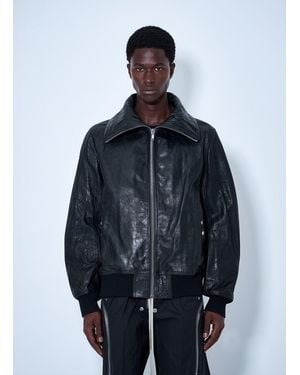 Rick Owens Dracuflight Hammered Leather Jacket - Blue