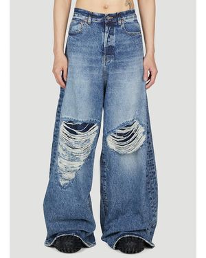 Vetements Distressed Baggy Jeans - Blue