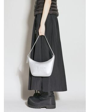 Balenciaga Metallic Leather Sling Shoulder Bag - Grey