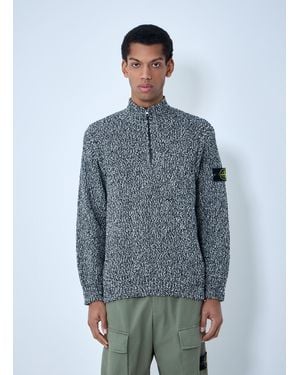 Stone Island Logo Patch Jumper - Blue