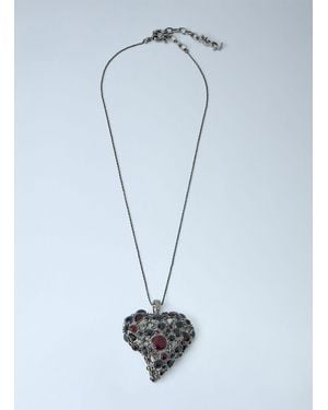 Saint Laurent Favorite Heart Necklace Xs - Blue