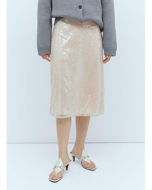 Gucci Sequin-Embroidered Tulle Skirt - White