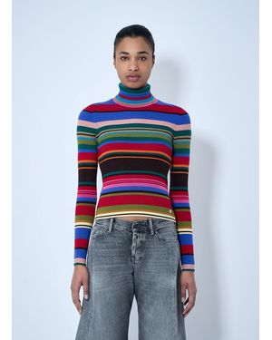 Acne Studios Striped Wool Turtleneck - Blue