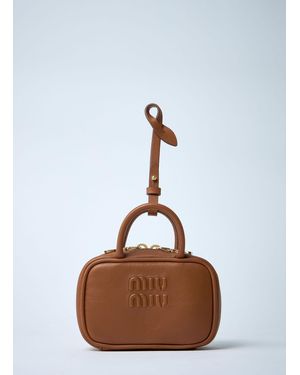 Miu Miu Micro Beau Leather Bag - Brown