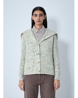 Bottega Veneta Wool English Rib Cardigan - Grey