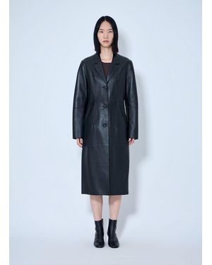 TOTEME Slim Leather Coat - Blue