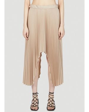 ROKH Satin Pleated Skirt - Natural