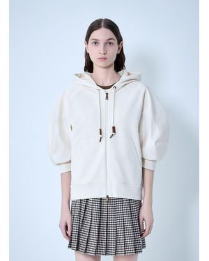 Moncler Hooded Zip-Up Sweatshirt - White