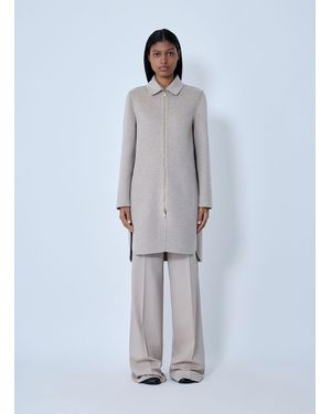 Max Mara Longline Cashmere Coat - Blue