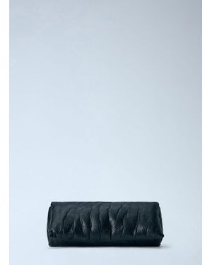 Rick Owens Ruched Leather Clutch - Blue