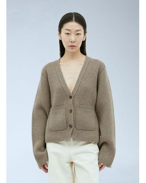 KHAITE Scarlet Cashmere Cardigan - Natural