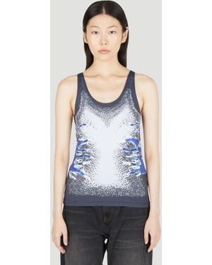 Y. Project Whisker Print Tank Top - Blue