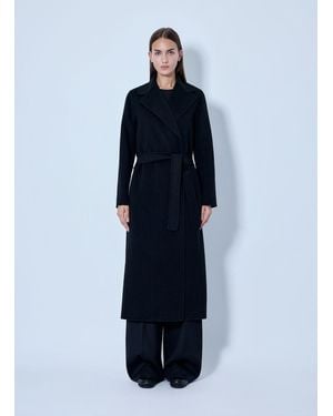 Max Mara Belted Wool Coat - Blue