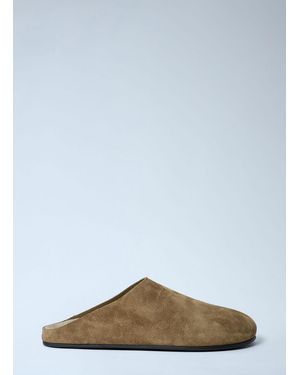 The Row Hudson Suede Mules - Green