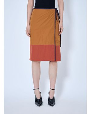 Saint Laurent Wrap-Tie Skirt - Orange