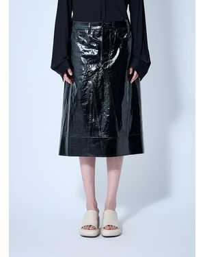 Jil Sander High-Shine Pencil Skirt - Black