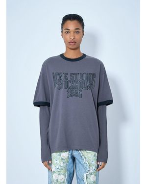 Acne Studios Layered Graphic T-Shirt - Blue