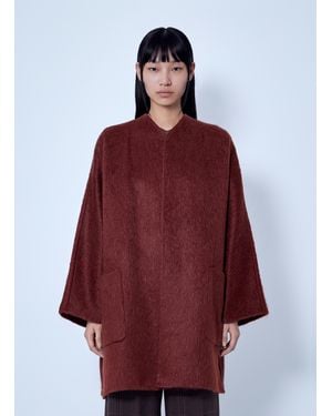 Max Mara Short Alpaca And Wool Coat - Red