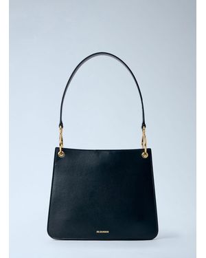 Jil Sander Structured Leather Shoulder Bag - Blue