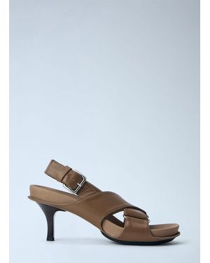 Marni Leather Slingback Sandals - Brown