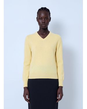 Miu Miu V-Neck Wool Sweater - Yellow