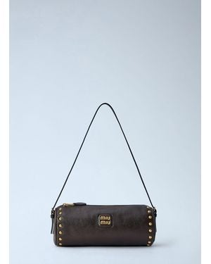Miu Miu Leather Small Pouch - Grey