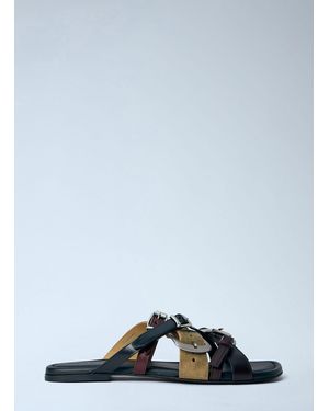 Acne Studios Leather Belts Strap Sandals - Blue