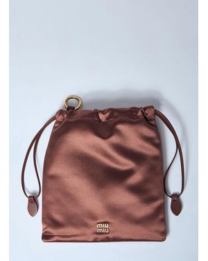 Miu Miu Satin Pouch - Brown