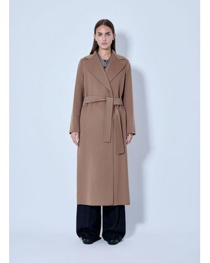 Max Mara Belted Wool Coat - Blue