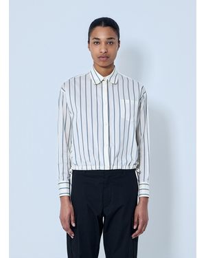 Moncler Striped Cotton Shirt - White