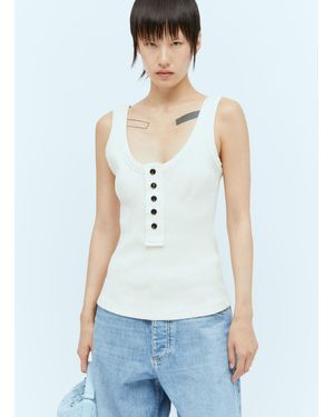 Bottega Veneta Raised Placket Tank Top - White