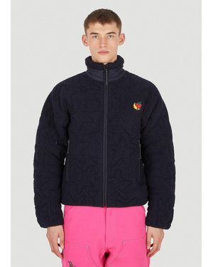 Sky High Farm Quilted Fleece Zip Jacket - Blue