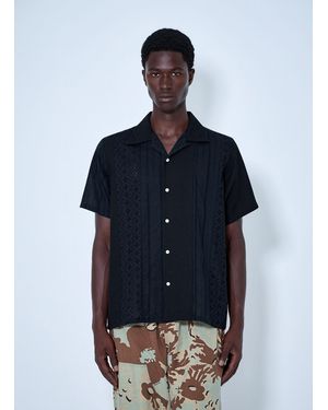Nomarythm Textile Lace Patchwork Shirt - Blue