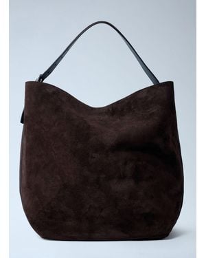 TOTEME Suede Belted Tote Bag - Black