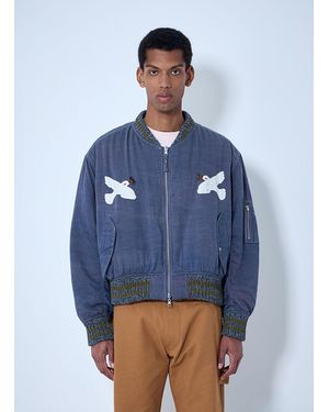 STORY mfg. Embroidered Bomber Jacket - Blue