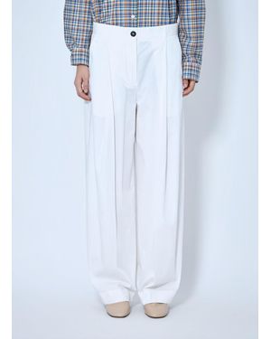 TOTEME Single Pleat Cotton Pants - Blue