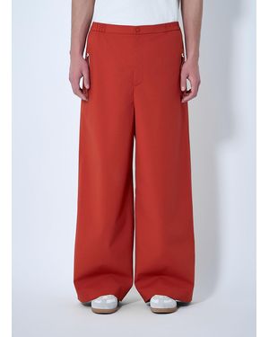 Lacoste Wide-Leg Elasticated Trousers - Red