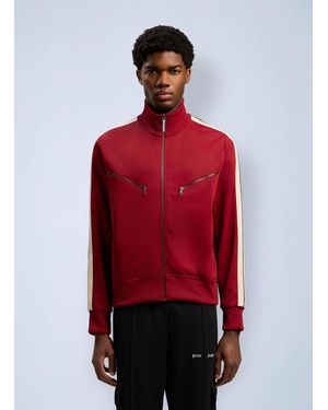 Palm Angels Curved Logo Zip-Up Track Jacket - Red