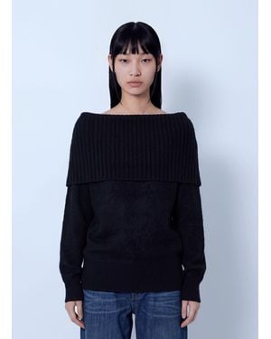 Sportmax Ribbed Panel Wool Jumper - Blue