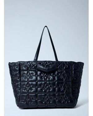 Ganni Quilted Tote Bag - Blue