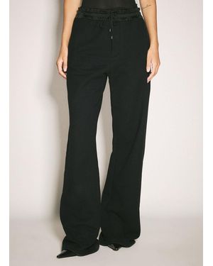 Saint Laurent Logo Embroidery Track Pants - Black