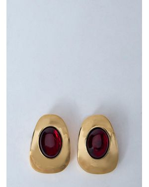Saint Laurent Resin And Metal Cabochon Earrings - Multicolour