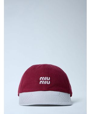 Miu Miu Logo Motif Baseball Cap - Red