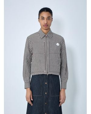 Moncler Gingham Check Shirt Jacket - Grey