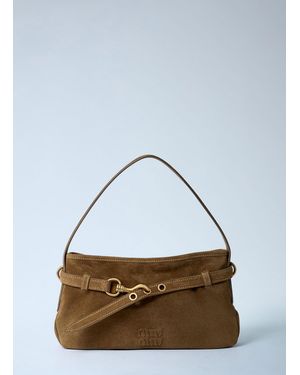 Miu Miu Aventure Suede Handbag - Blue