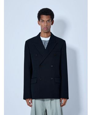 Balenciaga Double-breasted Tailored Wool Twill Blazer - Blue