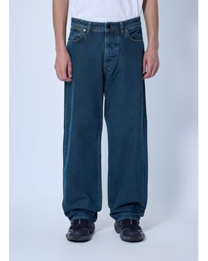 Stone Island Five-Pocket Wide-Leg Denim Jeans - Blue