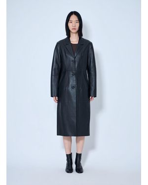 TOTEME Slim Leather Coat - Blue