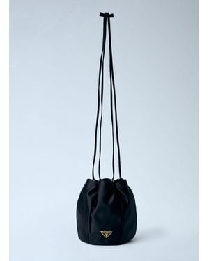 Prada Satin Mini Bucket Bag - Blue