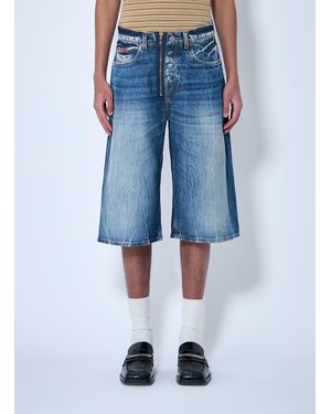 Martine Rose Zip-Up Jean Shorts - Blue